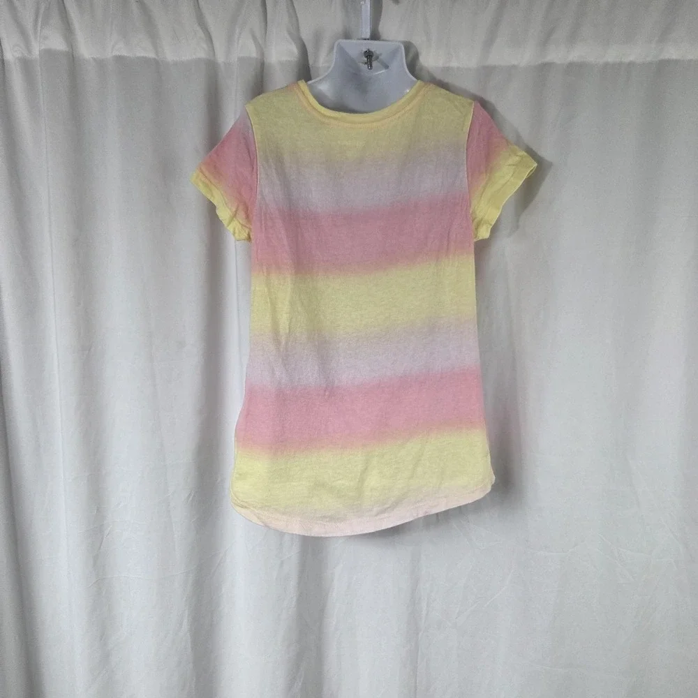 Old Navy Shirt Girls 8 Multicolor Rainbow Stripe Softest Tee Cotton Tagless